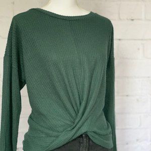 Lightweight Paper Crane Twist Waist Sweater